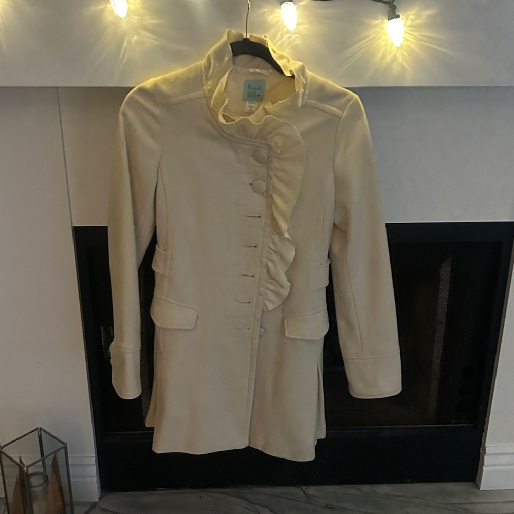 Kimchi Blue Ivory Ruffle Coat - Picture 2 of 3